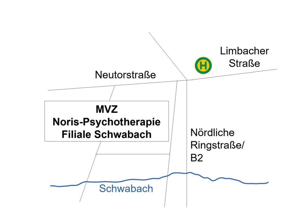 Anfahrsskizze MVZ Noris-Psychotherapie Filiale Schwabach